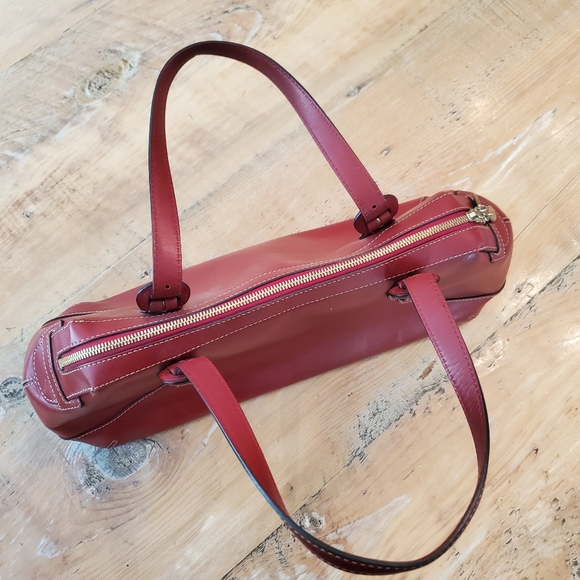 Cole Haan Red Leather Satchel - Picture 2 of 3